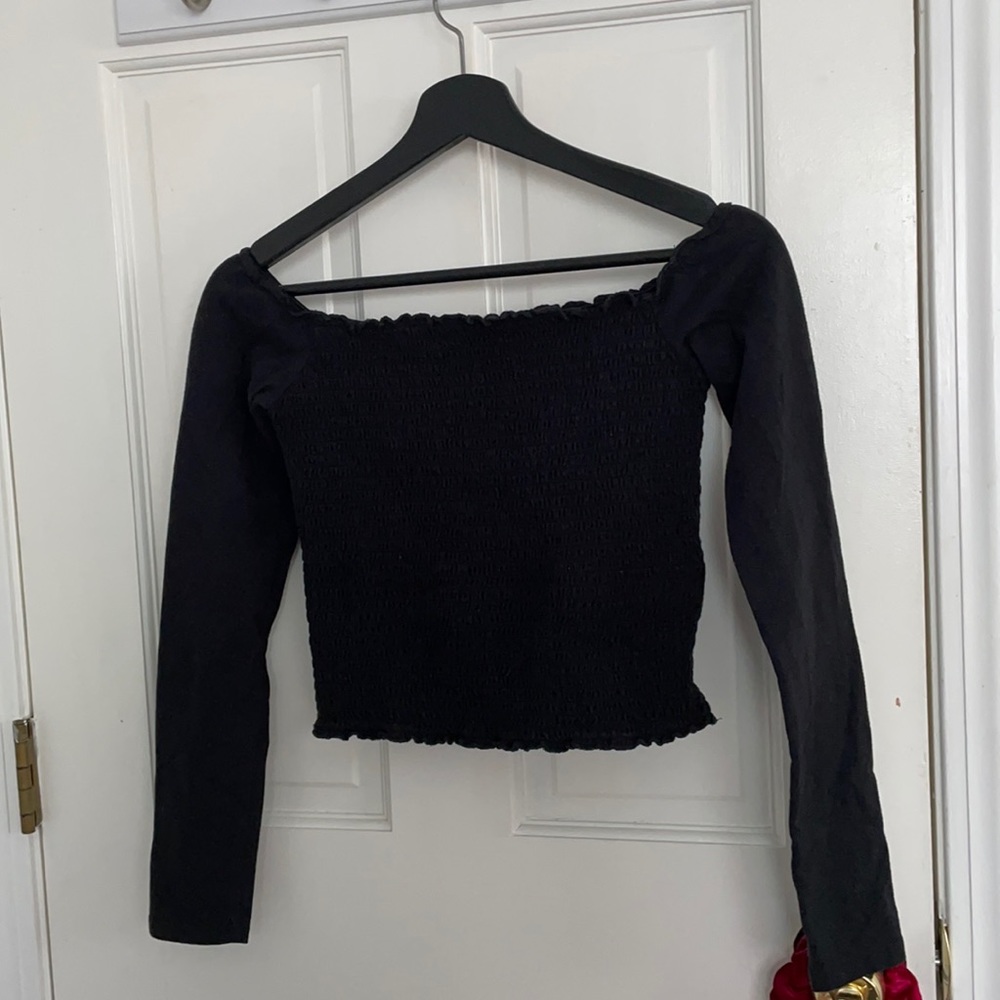 Long sleeve smocked top